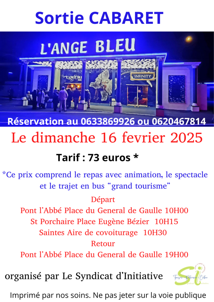 Sortie cabaret à l’Ange Bleu avec le SI